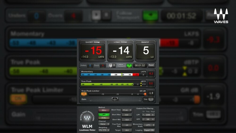 Wave WLM Plus: used to measure loudness and other characteristics of the tracks.